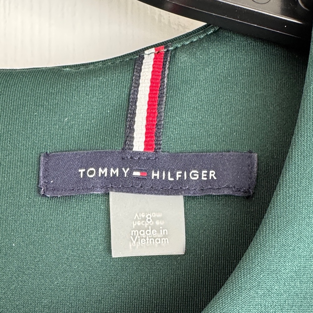 Tommy Hilfiger Emerald Green Ruffle Sleeve Midi Dress - Picture 2 of 5